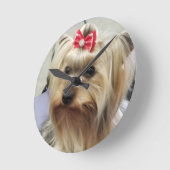 Ronde Horloge de Yorkshire Terrier (Angle)