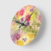 Ronde Horloge "d'éclaboussure florale" (Angle)