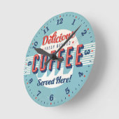 Ronde Horloge Décorative Style Reto Time Café (Angle)