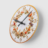 Ronde Horloge des fleurs botaniques (Angle)