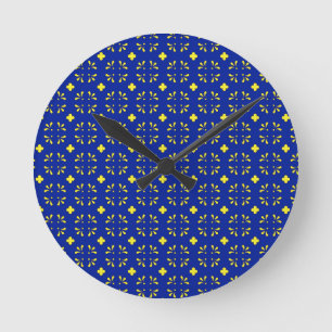 Ronde Horloge des fleurs jaunes