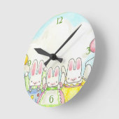 Ronde Horloge des lapins de ballon (Angle)
