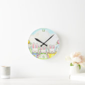 Ronde Horloge des lapins de ballon (Maison)