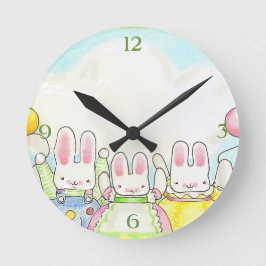 Ronde Horloge des lapins de ballon (Recto)