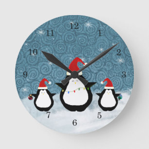 Ronde Horloge des pingouins de Noël