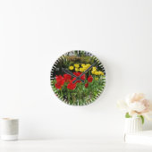 Ronde Horloge des Tulipes rouges et jaunes (Maison)