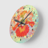Ronde Horloge designer Iris et éclaboussures de peinture (Angle)