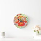 Ronde Horloge designer Iris et éclaboussures de peinture (Maison)