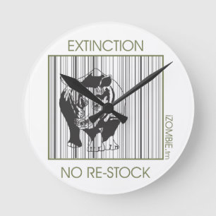 Ronde horloge d'EXTINCTION de rhinocéros