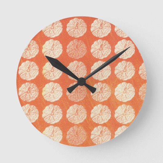 Ronde Horloge d'impression citrouille (Recto)