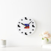 Ronde Horloge Drapeau Fleur De Lis Louisiane (Maison)