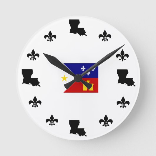 Ronde Horloge Drapeau Fleur De Lis Louisiane (Recto)