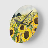 Ronde Horloge du champ de tournesol (Angle)