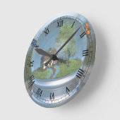 Ronde Horloge du globe papillon (Angle)
