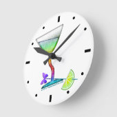 RONDE HORLOGE DU MUR - BUTTERFLY MARTINI (Angle)