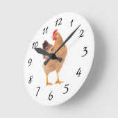 RONDE HORLOGE DU MUR DE ROOSTER EN POULET (Angle)