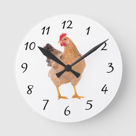 RONDE HORLOGE DU MUR DE ROOSTER EN POULET (Recto)