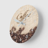 RONDE HORLOGE DU MUR DES FÈVES DE CAFÉ (Angle)