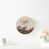 RONDE HORLOGE DU MUR DES FÈVES DE CAFÉ (Maison)