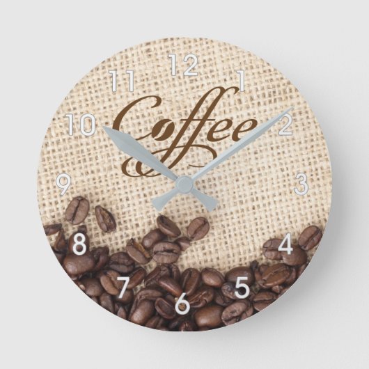 RONDE HORLOGE DU MUR DES FÈVES DE CAFÉ (Recto)