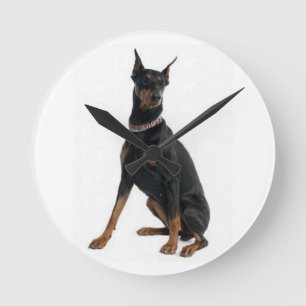 RONDE HORLOGE DU MUR "DOBERMAN PINSCHER"