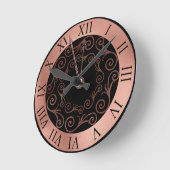 RONDE HORLOGE DU MUR ROMAIN ROSE LUXE (Angle)