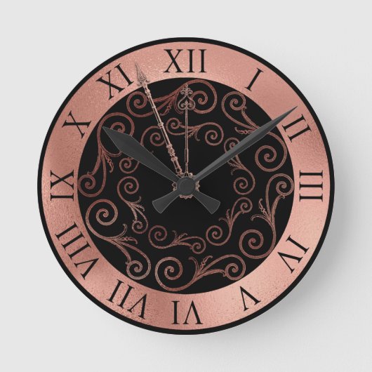 RONDE HORLOGE DU MUR ROMAIN ROSE LUXE (Recto)