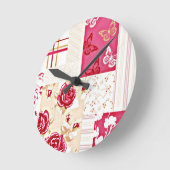 Ronde Horloge du Mur Rouge Rubis (Angle)