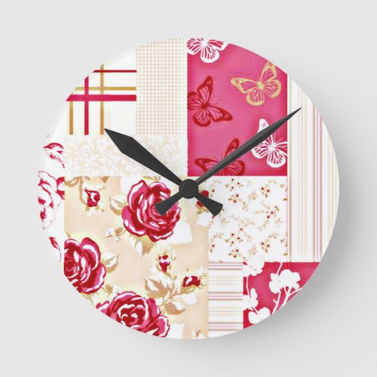 Ronde Horloge du Mur Rouge Rubis (Recto)