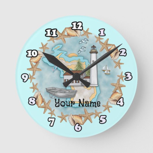 Ronde Horloge du phare Michigan Shells (Recto)