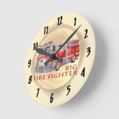 Ronde Horloge du pompier de gros camion (Angle)