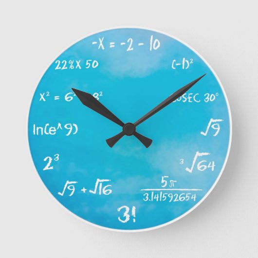 Ronde Horloge du questionnaire mathématique - Horloge bl (Recto)