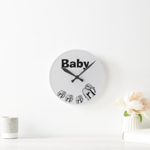 Ronde Horloge éléphant double face personnalisable