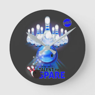 Ronde Horloge en Acrylique Bowling Talent to spare bleu