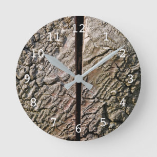 Ronde Horloge en bois d'écorce