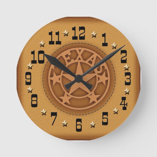 Ronde Horloge en cuir de marque Texas Star (Recto)