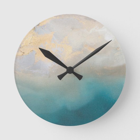Ronde Horloge en marbre bleu et or (Recto)
