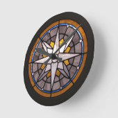 Ronde Horloge en verre de Rose de compas (Angle)