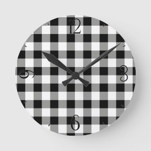 Ronde Horloge En vichy noire