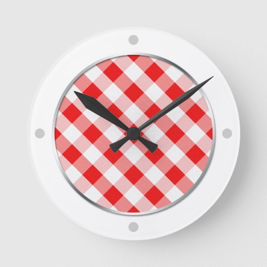Ronde Horloge En vichy rouge et blanc (Recto)
