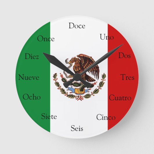 Ronde Horloge espagnole avec drapeau mexicain (Recto)