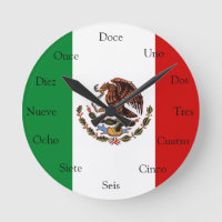 Horloge espagnole avec drapeau mexicain