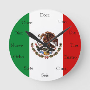 Ronde Horloge espagnole avec le drapeau mexicain
