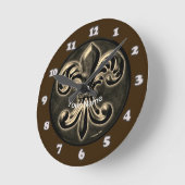 Ronde Horloge Fancy Fleur De Lis (Angle)