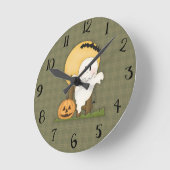 Ronde Horloge fantôme d'Halloween mignonne (Angle)