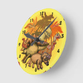 Ronde Horloge Fête des Dinosaures (Angle)