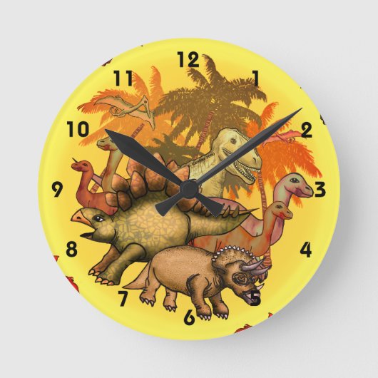 Ronde Horloge Fête des Dinosaures (Recto)