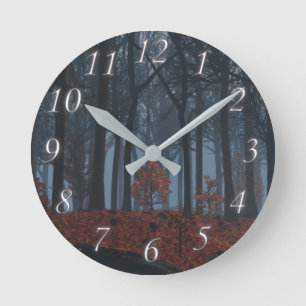 Ronde Horloge Feuille d'hiver