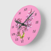 Ronde Horloge - Fleurs Lilac (Angle)