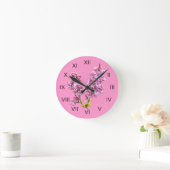 Ronde Horloge - Fleurs Lilac (Maison)